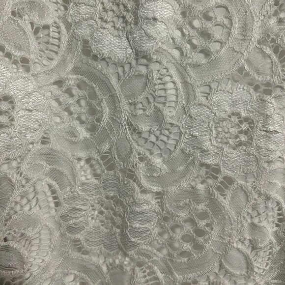 Dress Barn Ivory Lace Overlay Shark Bite Hem Tank Dress Women's Size M - Picture 5 of 11